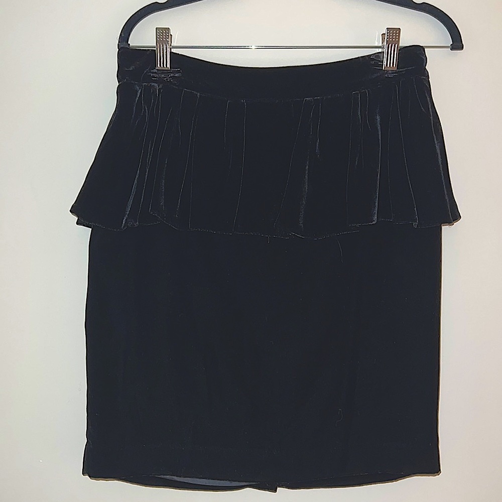 Velvet Peplum Skirt INC